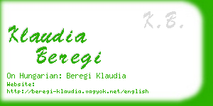 klaudia beregi business card